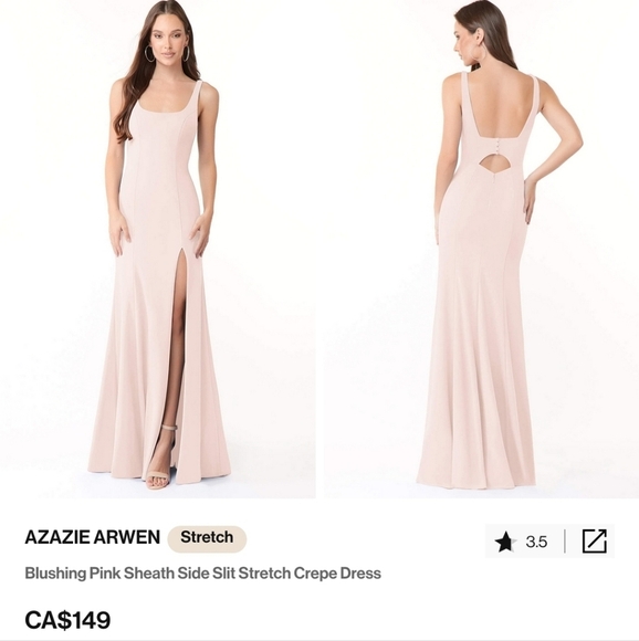 Azazie Dresses & Skirts - BNWT Azazie Arwen Blushing Pink Sz 4 Bridesmaid Dress